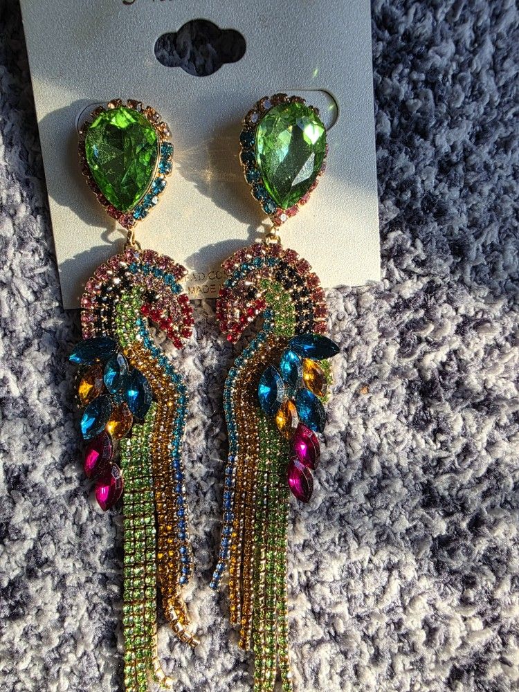 Multi Diamond  💎  Color Seahorse Earrings