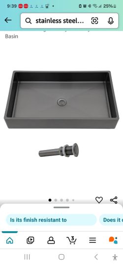 Brass Gunpowder Vessel Sink And Faucet