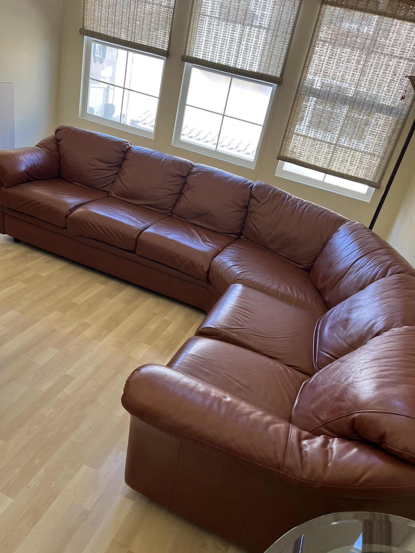 L-Shaped Leather Sectional Sofa