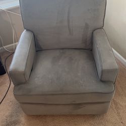 Gray Reclining Swivel Rocking Chair
