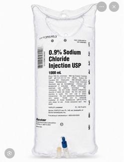 Normal saline 1 liter, lactated ringers 1 liter