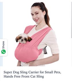 Supet Dog Sling Carrier for Small Pets, Hands Free Front Cat Sling