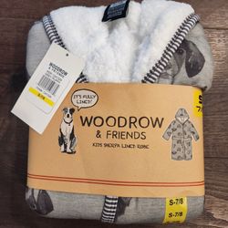 New with Tag WOODROW Kids Sherpa Lined Rope Dog Face Size S(7/8)) Gray Puppy, made of flame resistant fabric 