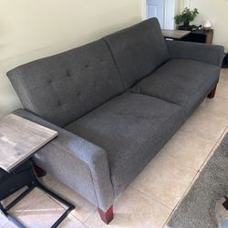 Blue/grey Three Position Futon