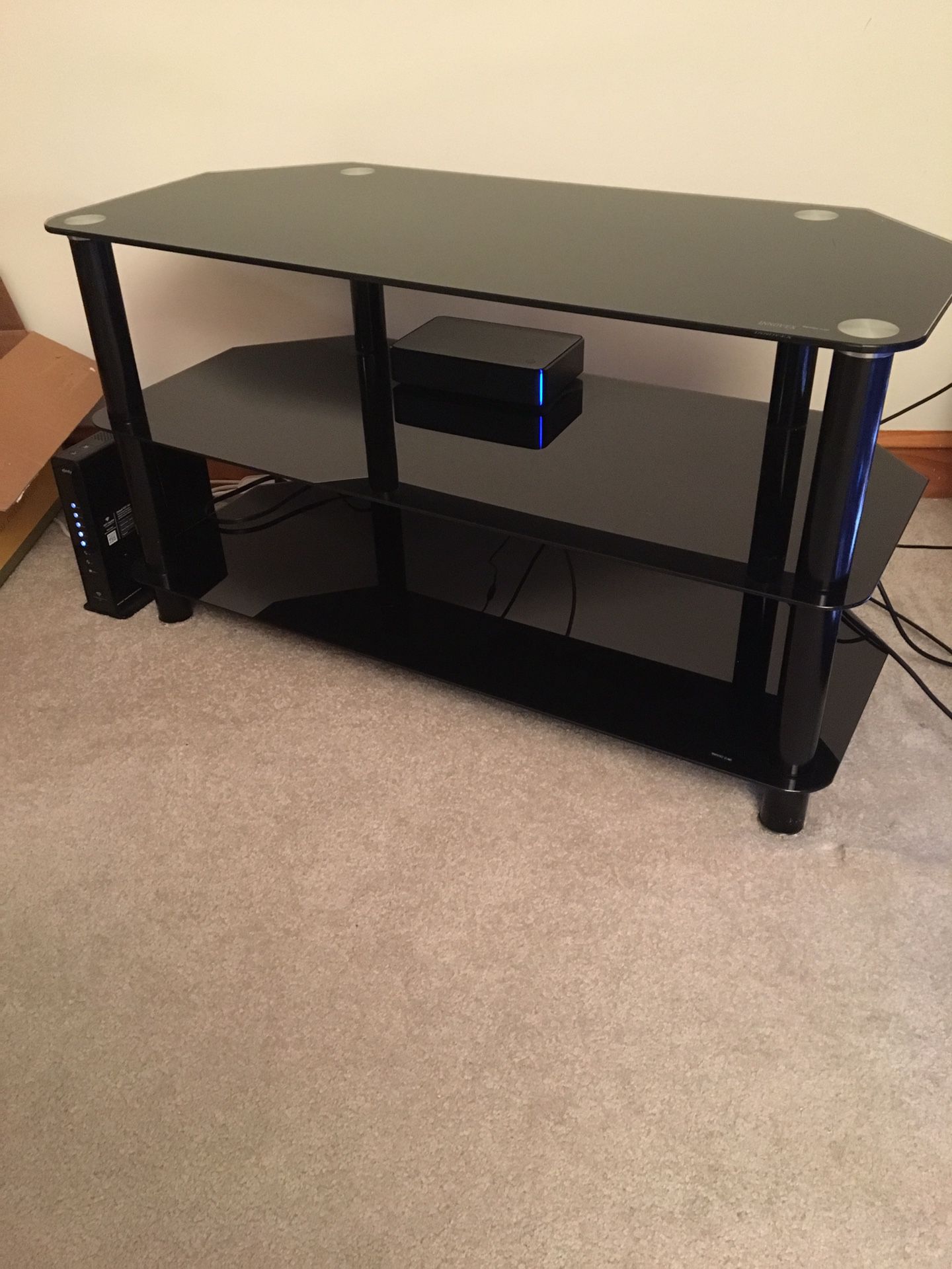 Innovex tempered glass TV stand