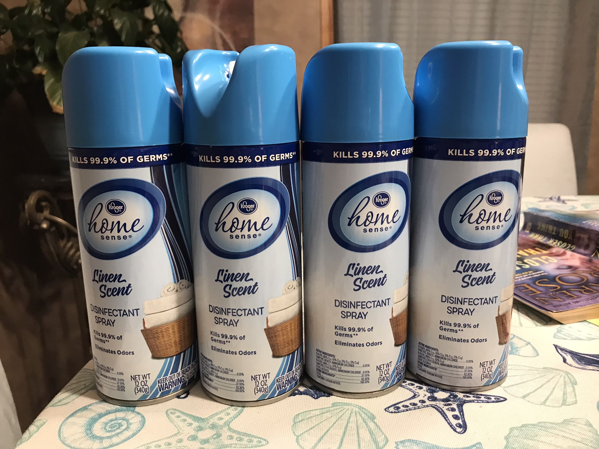 4 Cans Home Sense Disinfecting Spray