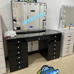 Black Vanity Desk Diamond Knob Dresser Cajonera Comoda Chest Mueble 