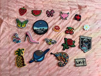 19-Pack of Iron-on Colorful Patches