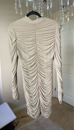 GUESS Ruched Long Sleeve Mini Dress