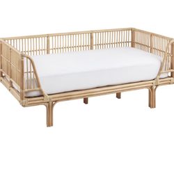WORLD MARKET EXCLUSIVE Honey Rattan Daybed Frame + Mattress 