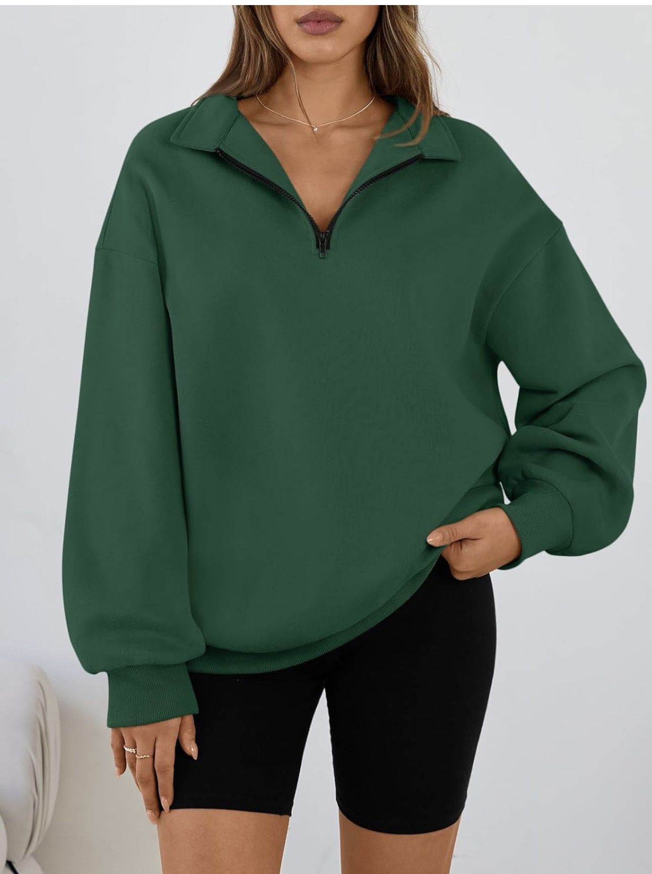 Dark Green Zippered Sweatshirt - BRAND NEW