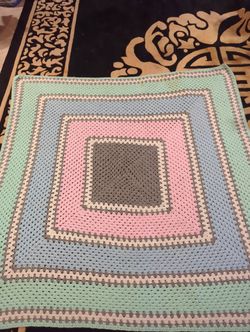 Pastel Colors Crochet Lap Afghan/Baby Blanket