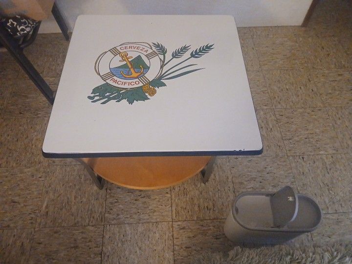 Porcelain Table Top, Metal & Solid Wood Base