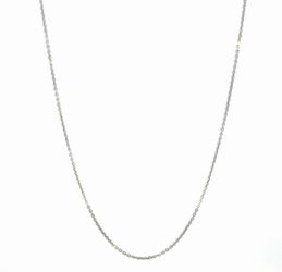 Woman’s Ladies 10k White Gold 18” Inch 0.9mm Cable Chain Necklace GP3122351