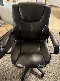 Brown Faux Leather Office Chair