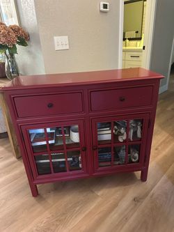 Entry table.  Wood, color dark red