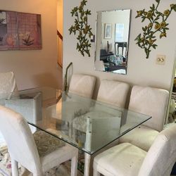 Glass Table and Six Chairs 