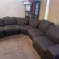 Brown 5 piece sectional