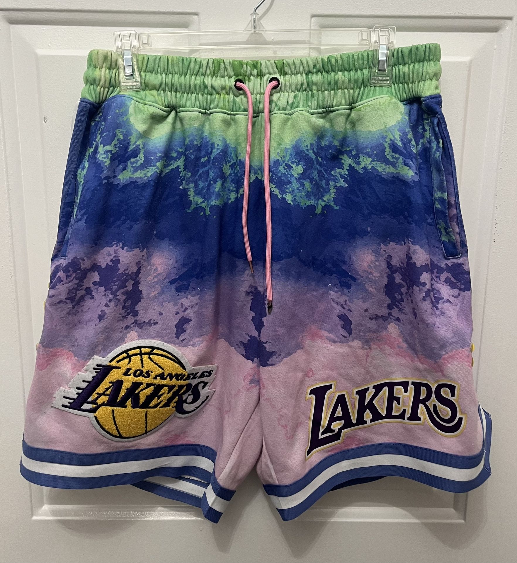 Pro Standard Luxury NBA Men’s Los Angeles Lakers Tie Dye Shorts - XL