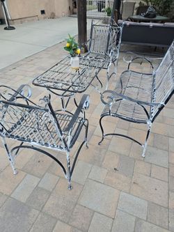 Wrought Iron Patio Table and Chairs Set
