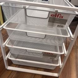 container Store Elfa Cabinet Sized Narrow With 4 Drawers