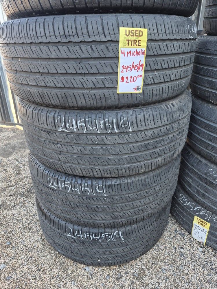 4 Used Michelin Tires 245/45/19
