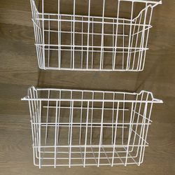 Pantry/Fridge Organizer White Wire Baskets 