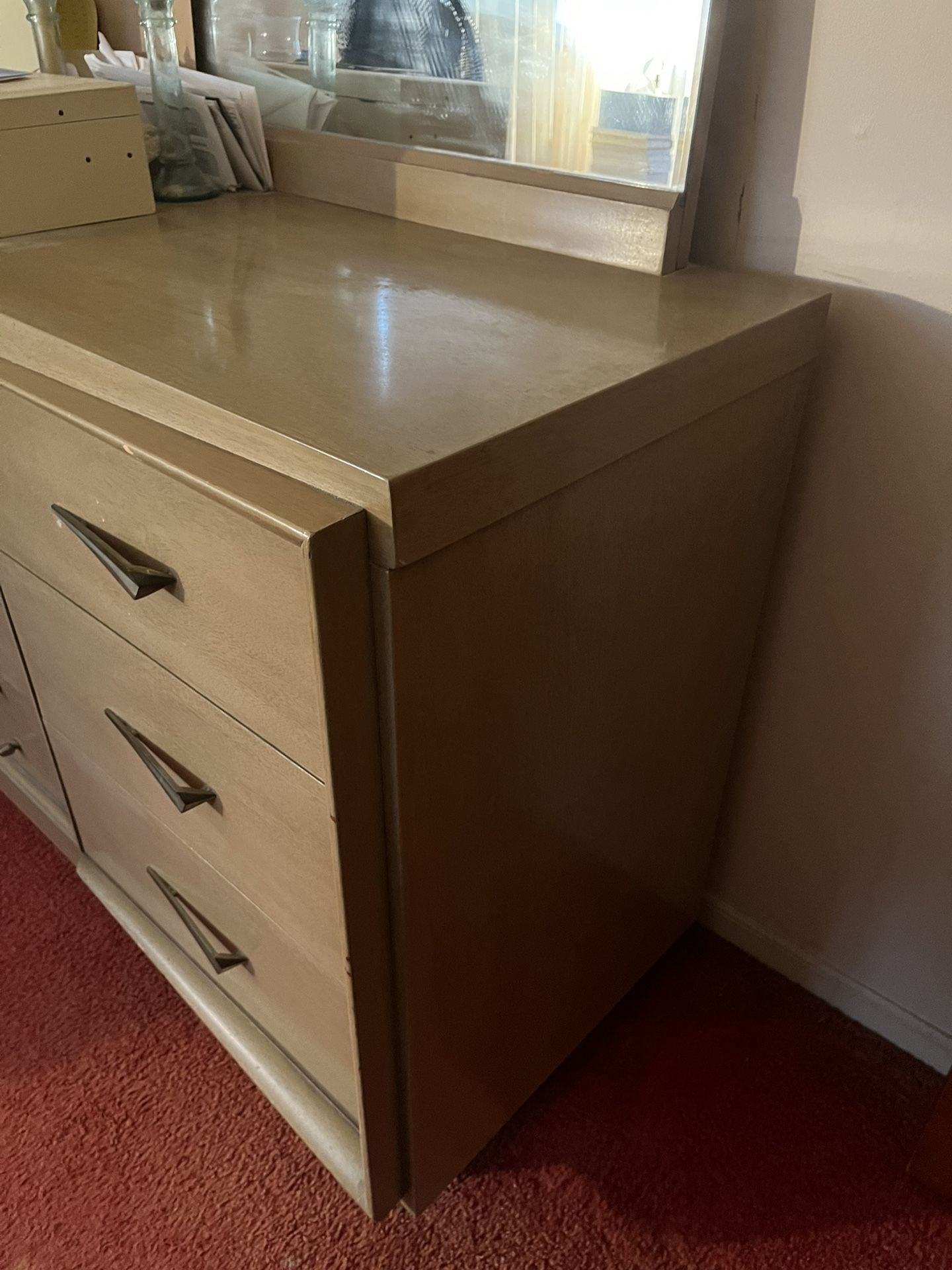 MCM Retro Vintage Blonde Bedroom Set