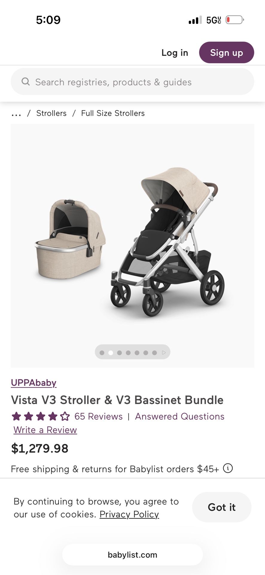 Uppa Baby V3 Stroller And Bassinet