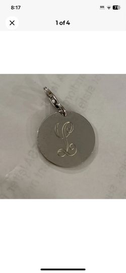 Sterling Silver Initial Charm: L : Lobster Claw