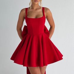 Red Bow birthday dress