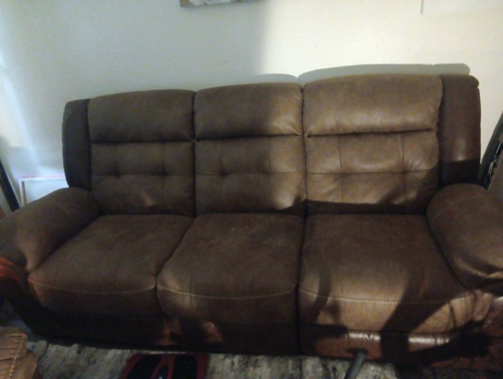 Velvet Mesa Motion Love Seat BROWN 3 SET SOFA