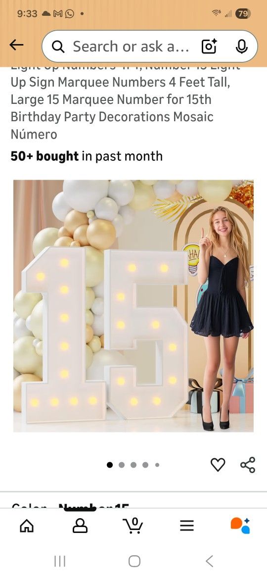 Light Up Numbers 4FT, Number 15 Light Up Sign Marquee Numbers 4 Feet Tall, Large 15 Marquee Number for 15th Birthday Party Decorations