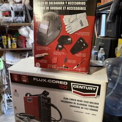 Century Flux Core Welder And Helmet Kit Combo