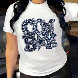 NEW: SIZE L WOMANS COWBOY T-SHIRT 