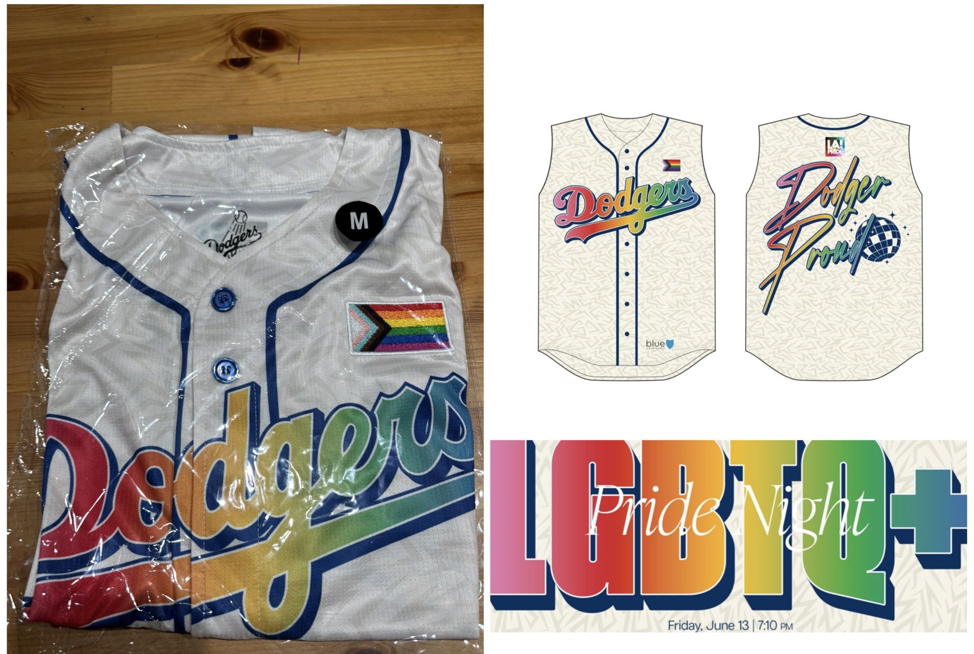 Dodgers Jersey LGBTQ Pride Night Medium Or XL