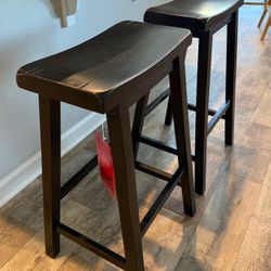 Coaster Wooden 29 in. Bar Stools Black (Set of 2)