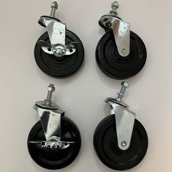 Set Of 4 Swivel Caster Locking Wheels 