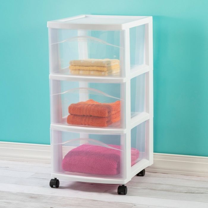 Two 3 Drawer Plastic Carts