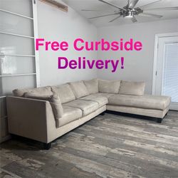 Free Curbside Delivery! Nice Sectional Couch With Chaise