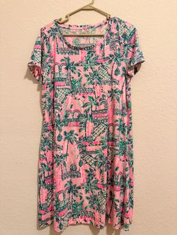 Lilly Pulitzer Pink Tropical Print Swing Dress