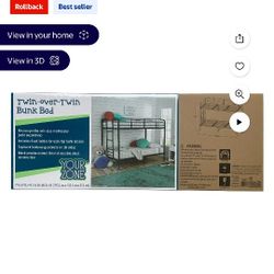Your Zone Twin-Twin Metal Bunk Bed