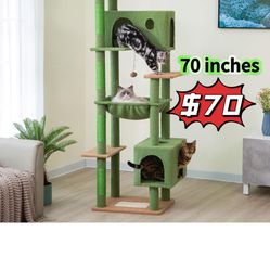 ❤️$70❤️ Meow Sir Large Cat Tree for Large Cats 70 Inches TallCat Tower with Large Hammock 21.7x17.7 Super Spacious Condo and Wide Padded Perch Scratch