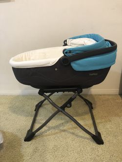 Peg Perego Bassinet with Home Stand (Teal Blue)