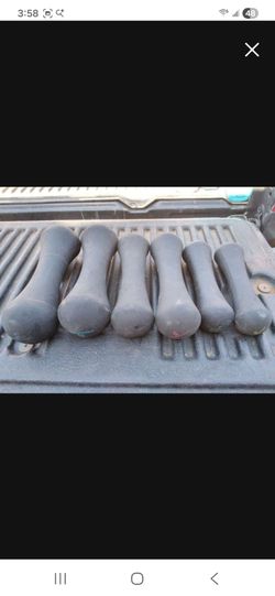 Set Of Rubber Coated Dumbbells 3 Lb, 5 Lb, 8 Lb, 32 Lb Total Weight