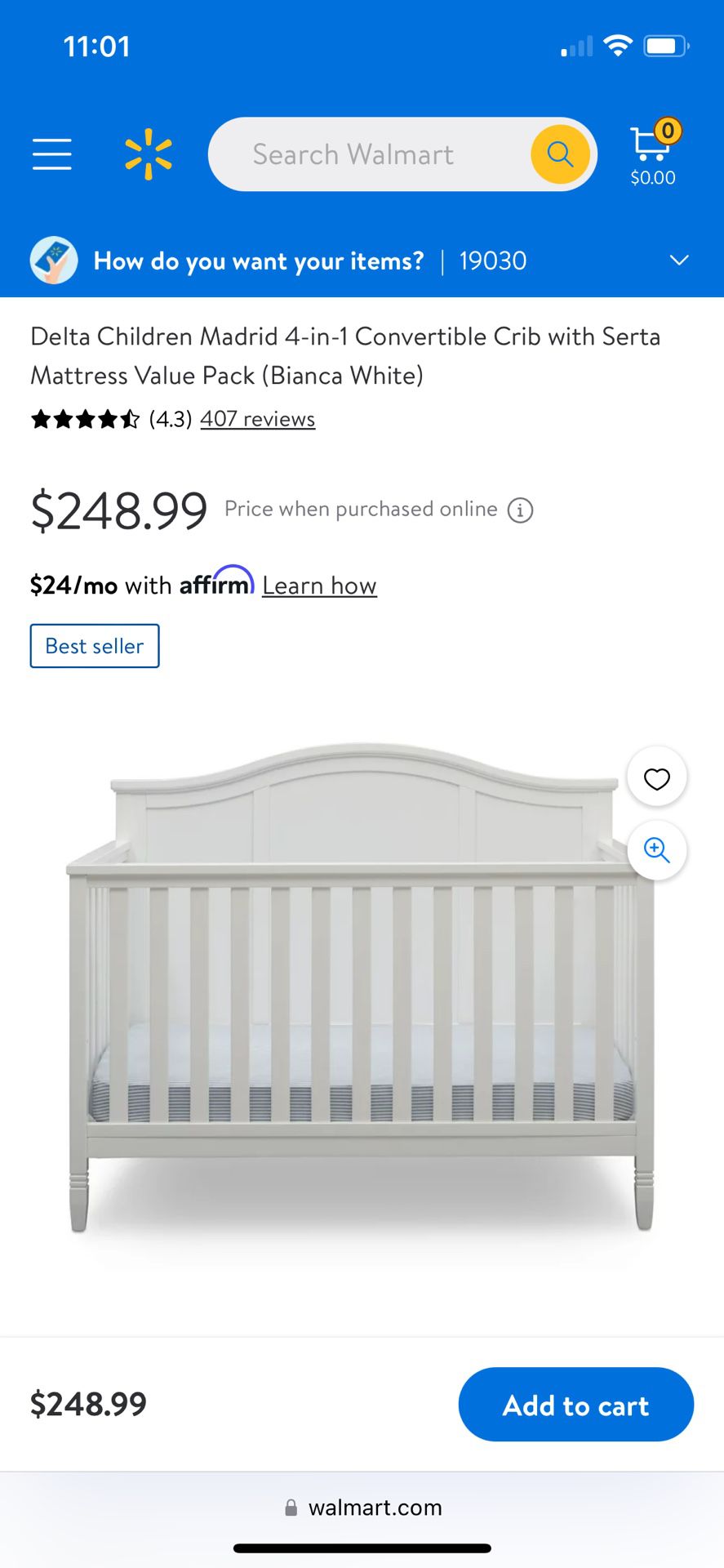 Delta Baby Crib Model No: 7730-130