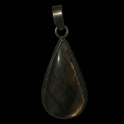 Vintage 925 Sterling Silver Teardrop Stone Pendant