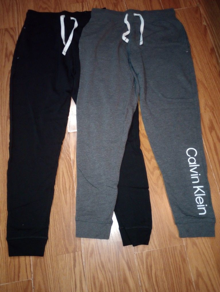 NWT Calvin Klein Womens Jogger Pants 2 Pack Small Black & Gray Soft Lounge Fit