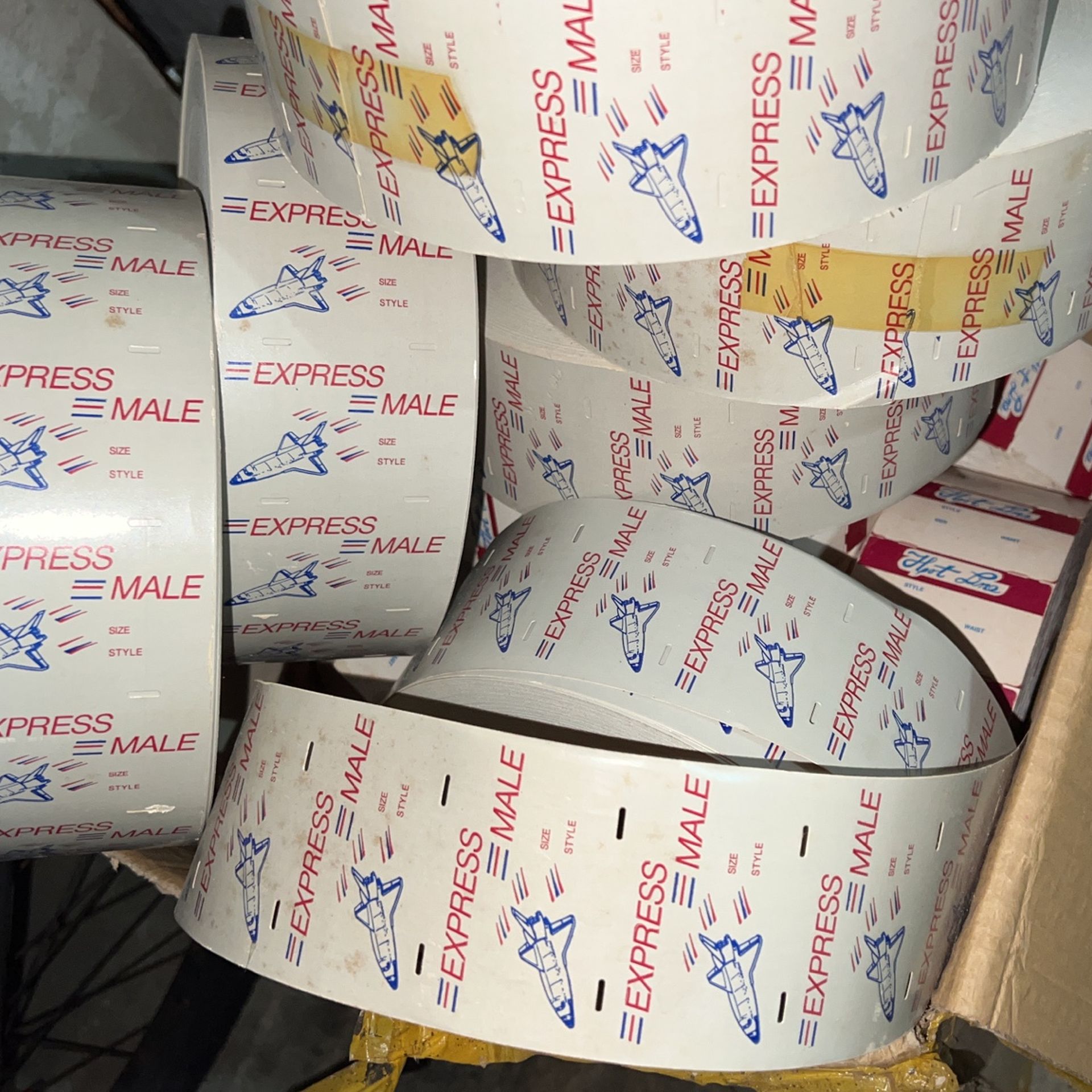 Vintage Old Antique Machine Labels And More Than 20 Rolls Of Labels …..