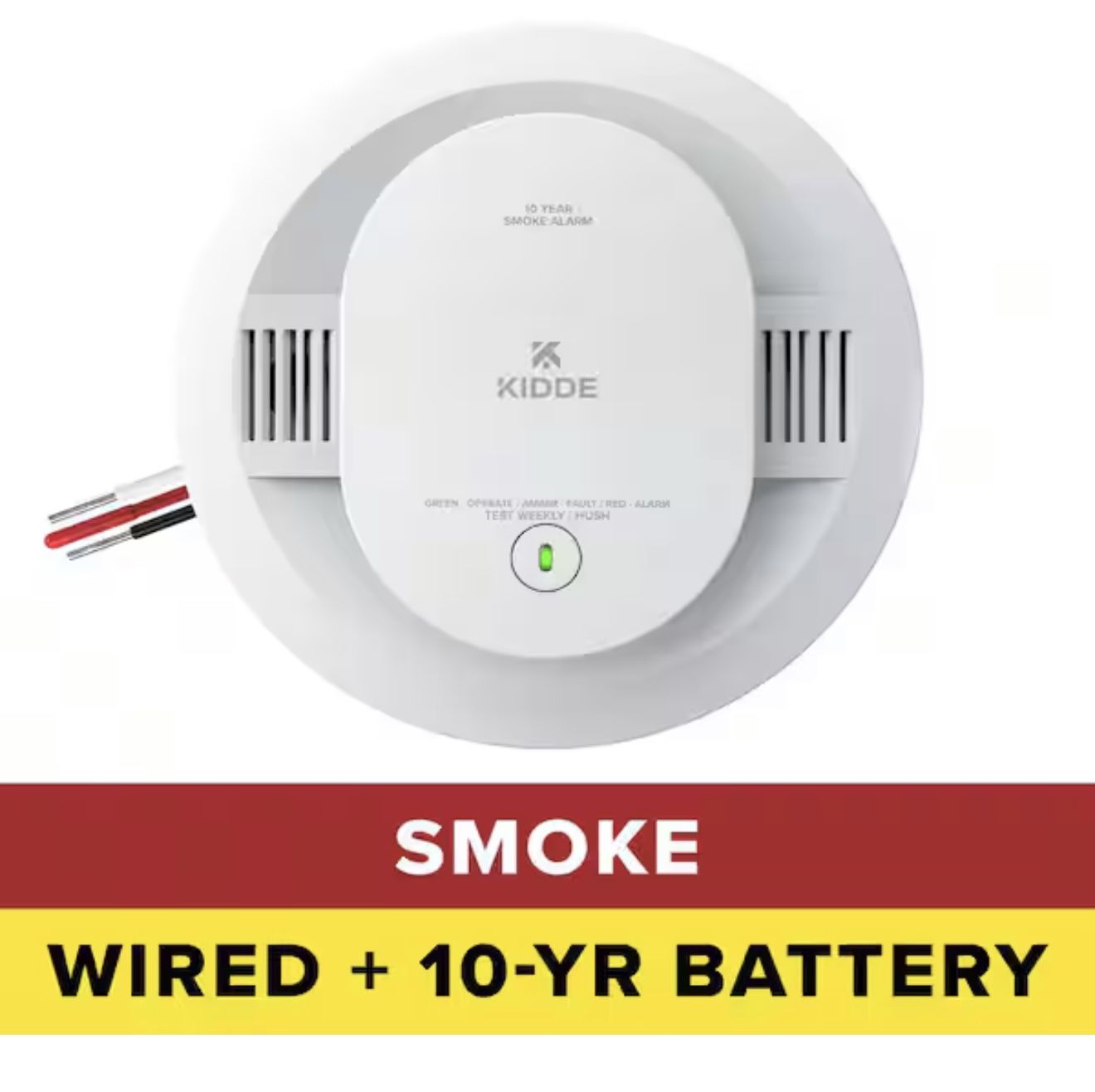 Kidde 10-Year Hardwired Interconnected Smoke Detector with Photoelectric Sensor 21031556
